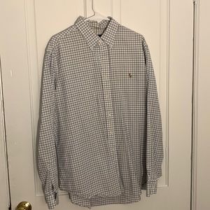 Polo by Ralph Lauren White with Blue Check Button Up